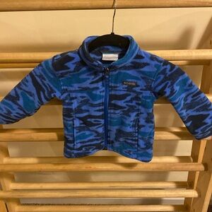 Columbia 2T blue camo fleece zip jacket